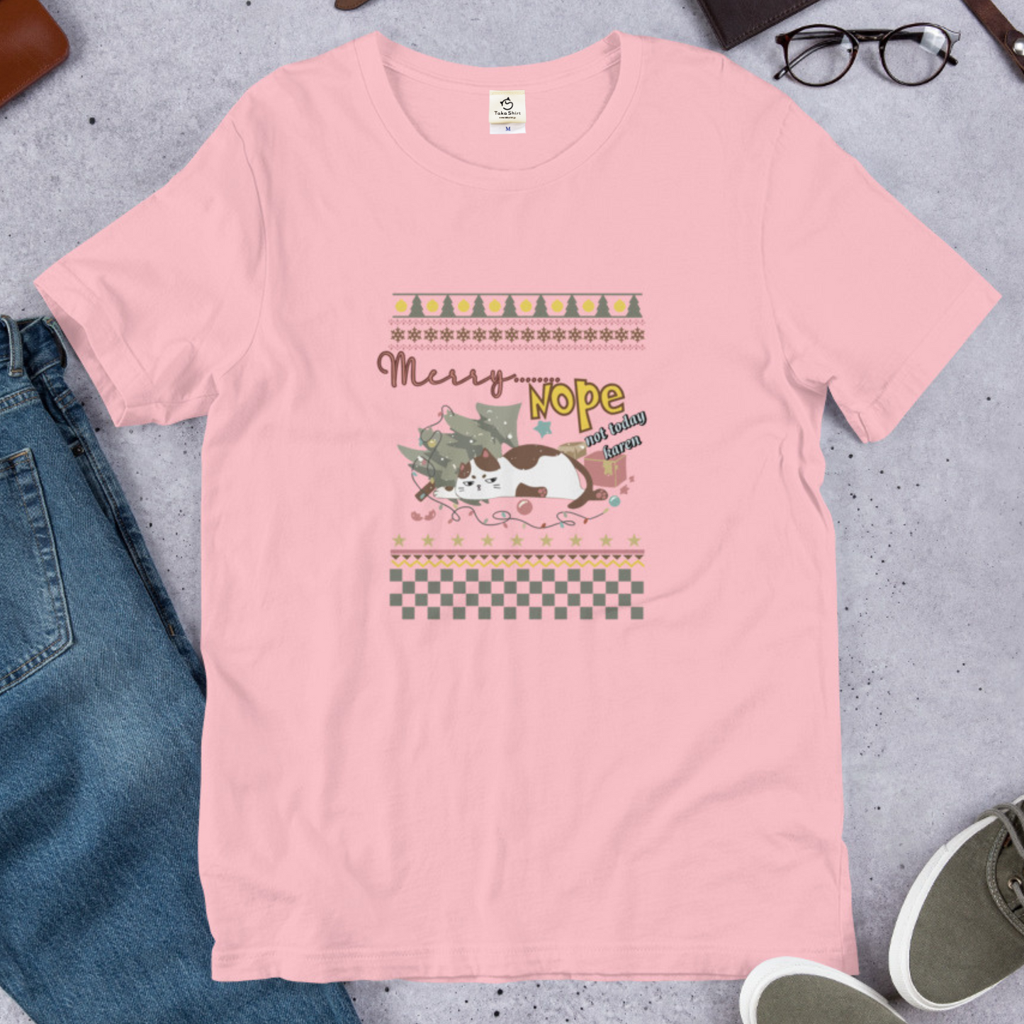 【クリスマス限定商品】猫tシャツ ねこ 猫イラスト 猫クリスマス.