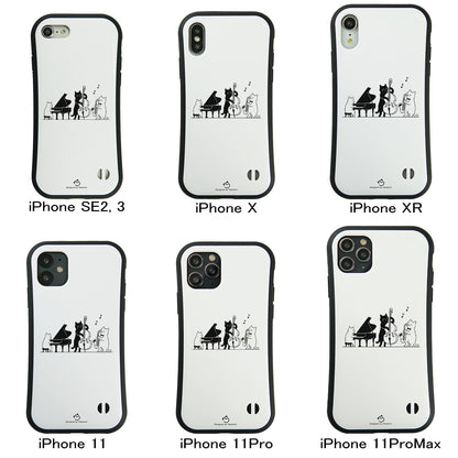 ケース ねこ 猫イラスト猫ジャズバンドー スマホ ケース iPhone8, SE2, SE3 ~ ケースiPhone17シリーズ