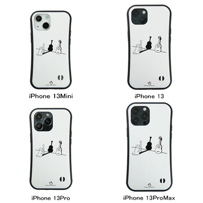 ケース いぬ 犬 イラスト   犬ギター スマホ ケース iPhone8, SE2, SE3 ~ ケース iPhone17シリーズ