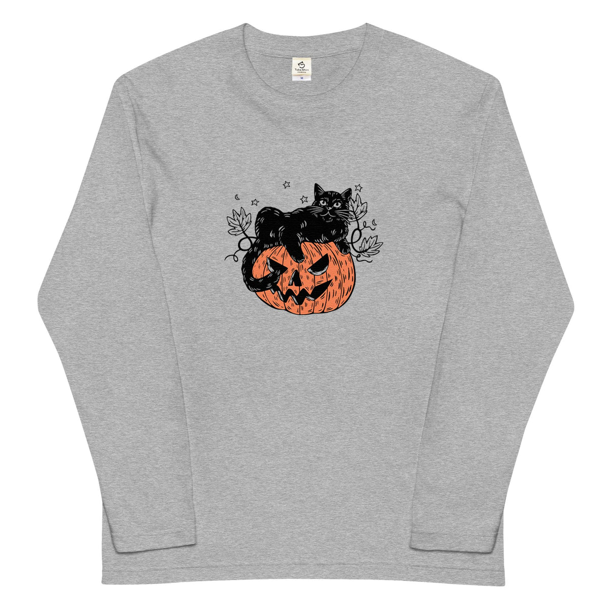 猫 ロン t 猫 長袖 t シャツ ねこ 猫イラスト 黒猫 ハロウィン1