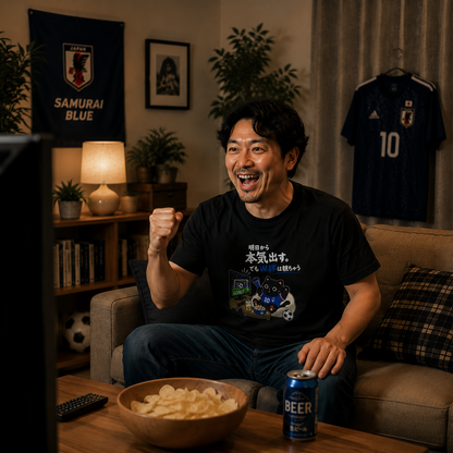 くろまるTシャツ｜明日から本気出す。でもW杯は観ちゃう｜ワールドカップ応援