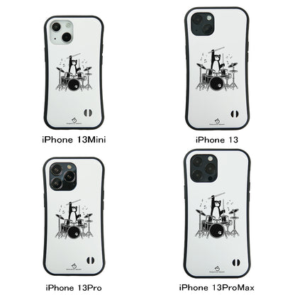 ケース ねこ 猫イラスト猫ドラムー スマホ ケース iPhone8, SE2, SE3 ~ ケースiPhone17シリーズ