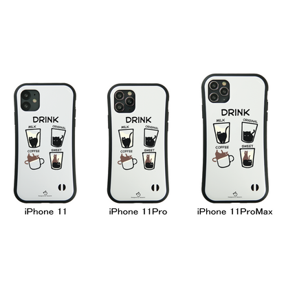 ケース ねこ 猫イラスト 猫ドリンク  スマホ ケース iPhone8, SE2, SE3 ~ ケース iPhone16シリーズ