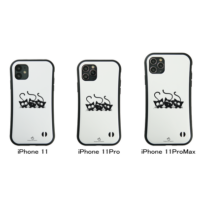 ケース ねこ 猫イラスト 可愛い黒い猫 3  スマホ ケース iPhone8, SE2, SE3 ~ ケース iPhone16シリーズ