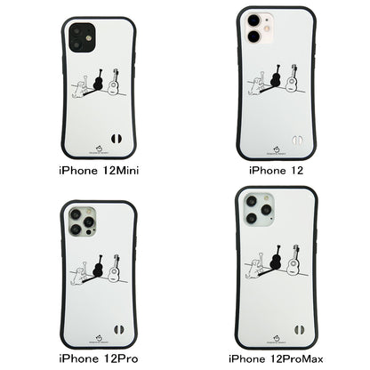 ケース いぬ 犬 イラスト   犬ギター スマホ ケース iPhone8, SE2, SE3 ~ ケース iPhone17シリーズ