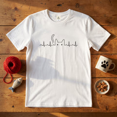 ハートビート 猫Tシャツ ｜かわいい猫デザイン