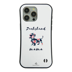 ケース いぬ 犬 イラスト  ダックス フンド ママ  Dachshund mama スマホ ケース iPhone8, SE2, SE3 ~ ケース iPhone17シリーズ
