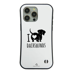 ケース いぬ 犬 イラスト ダックスフンドが大好き I Love Dachshunds スマホ ケース iPhone8, SE2, SE3 ~ ケース iPhone17シリーズ