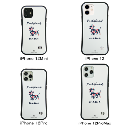 ケース いぬ 犬 イラスト  ダックス フンド ママ  Dachshund mama スマホ ケース iPhone8, SE2, SE3 ~ ケース iPhone16シリーズ