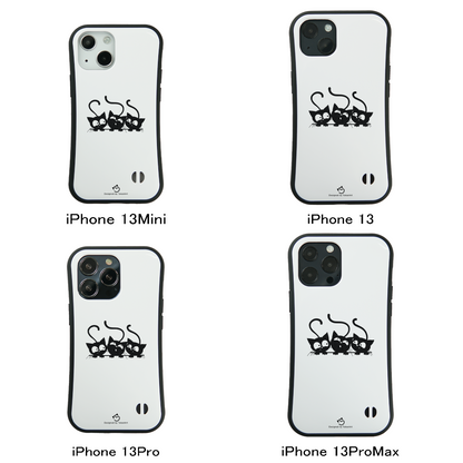 ケース ねこ 猫イラスト 可愛い黒い猫 3  スマホ ケース iPhone8, SE2, SE3 ~ ケース iPhone16シリーズ