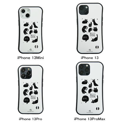 ケース ねこ 猫イラスト Black Cat 黒猫  スマホ ケース iPhone8, SE2, SE3 ~ ケース iPhone16シリーズ