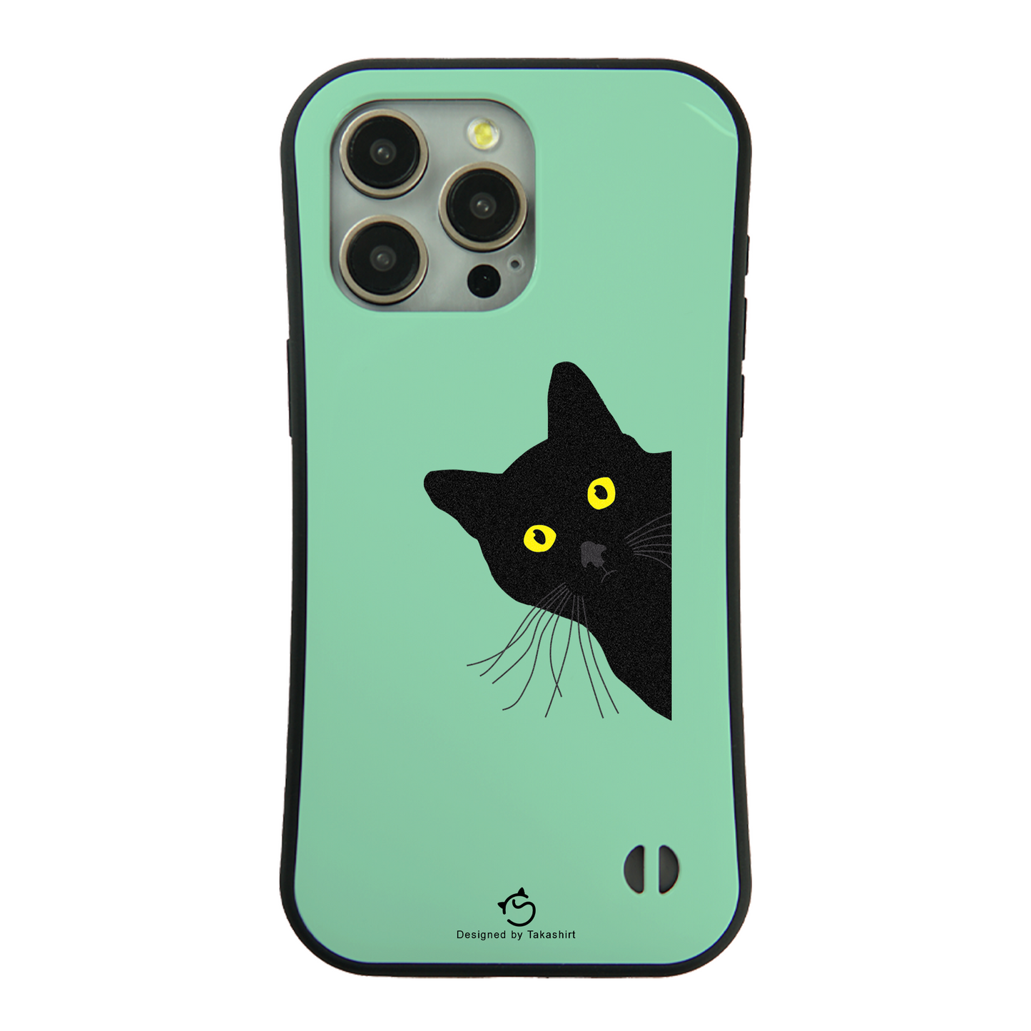 ケース ねこ 猫イラスト覗き見する猫   スマホ ケース iPhone8, SE2, SE3 ~ ケース iPhone16シリーズ