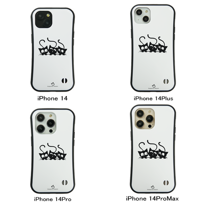 ケース ねこ 猫イラスト 可愛い黒い猫 3  スマホ ケース iPhone8, SE2, SE3 ~ ケース iPhone16シリーズ
