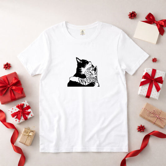 【バレンタイン限定】猫tシャツ ねこ 猫イラスト｜アダルト&キッズサイズ