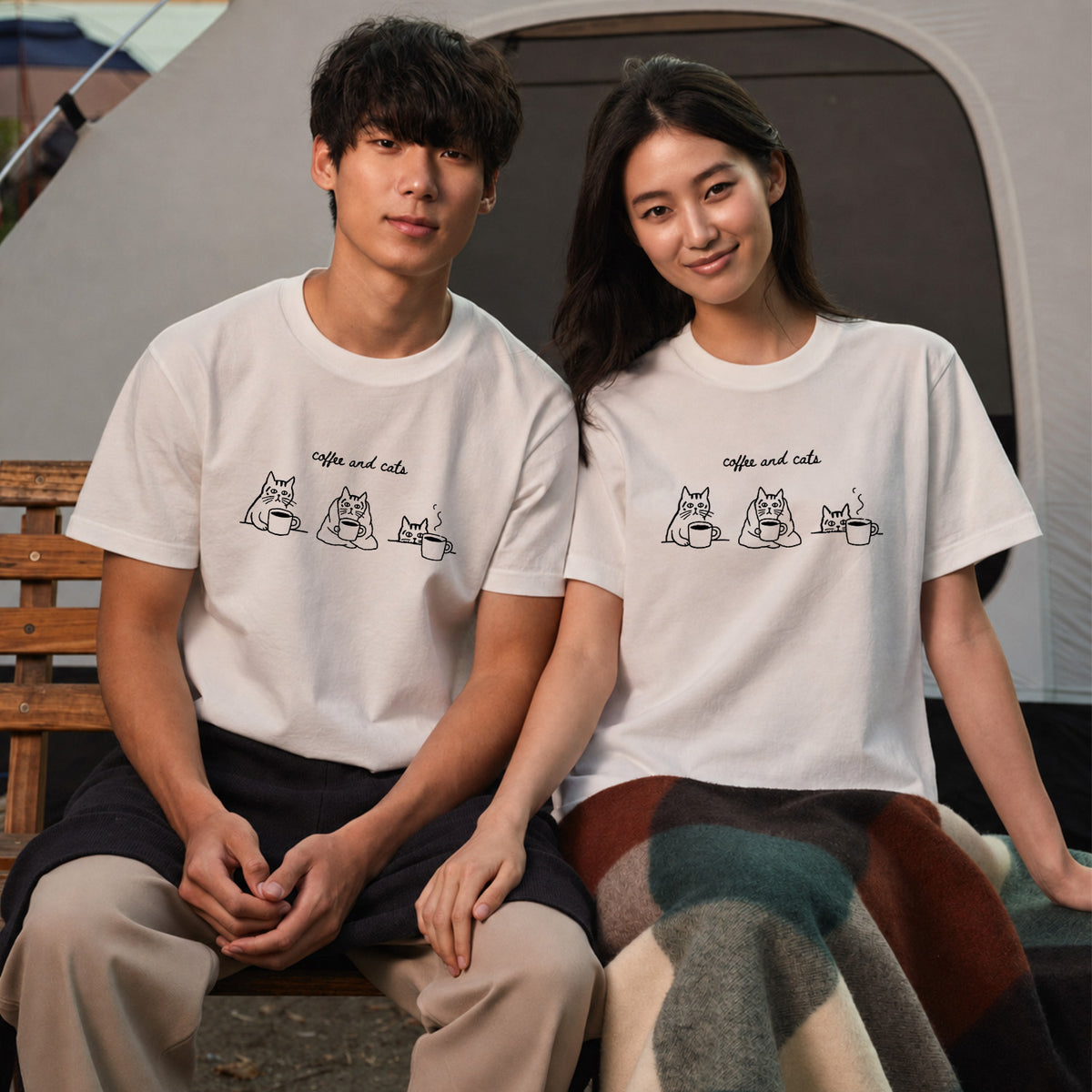 コーヒーと猫 Tシャツ ｜ 猫好き・カフェ好きに人気