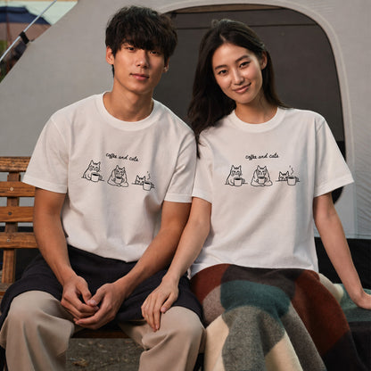 コーヒーと猫 Tシャツ ｜ 猫好き・カフェ好きに人気