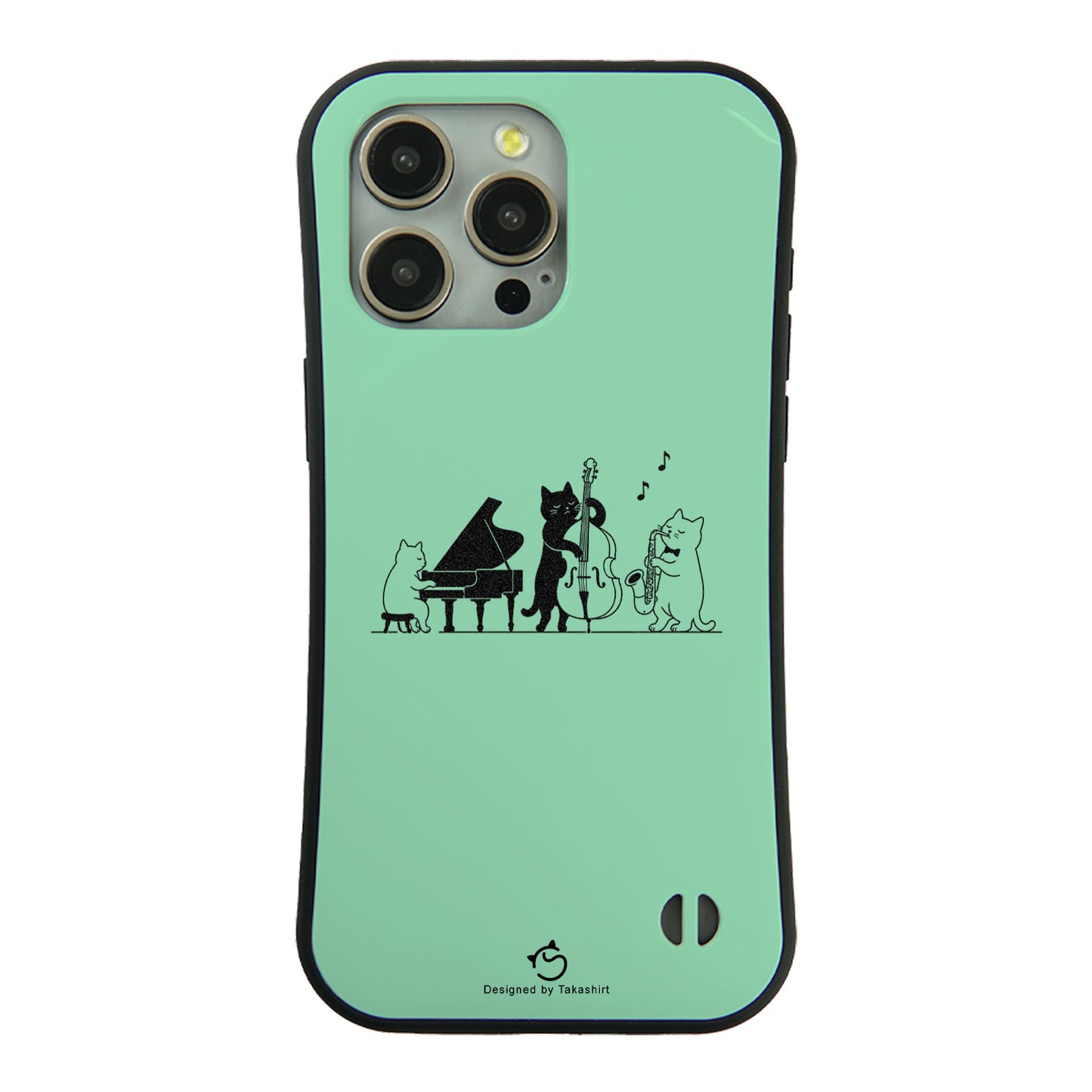 ケース ねこ 猫イラスト猫ジャズバンドー スマホ ケース iPhone8, SE2, SE3 ~ ケースiPhone17シリーズ
