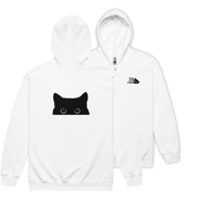 猫 フルジップ パーカ ねこ かわいい 猫イラスト The Cat Face &  可愛い黒い猫 |フロント＆バックプリント