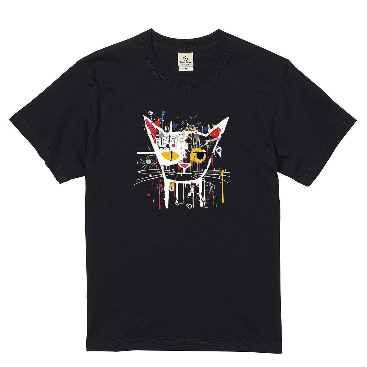 アブストラクト猫アート Tシャツ ｜ 猫好き・おしゃれ好きに人気