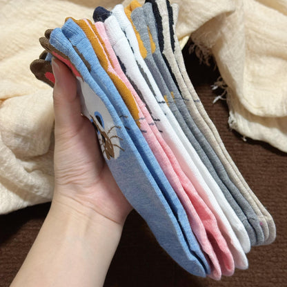 猫靴下 5足組 5種カラーセット  猫顔ソックス 可愛いにゃんこソック 22～25ｃｍ (割引クーポン対象外)