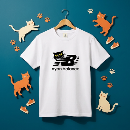 Nyan Balance 猫Tシャツ ｜おもしろ猫デザイン