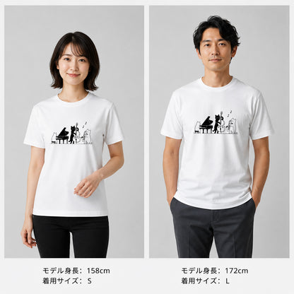 猫ジャズバンド 猫Tシャツ ｜音楽好きに人気