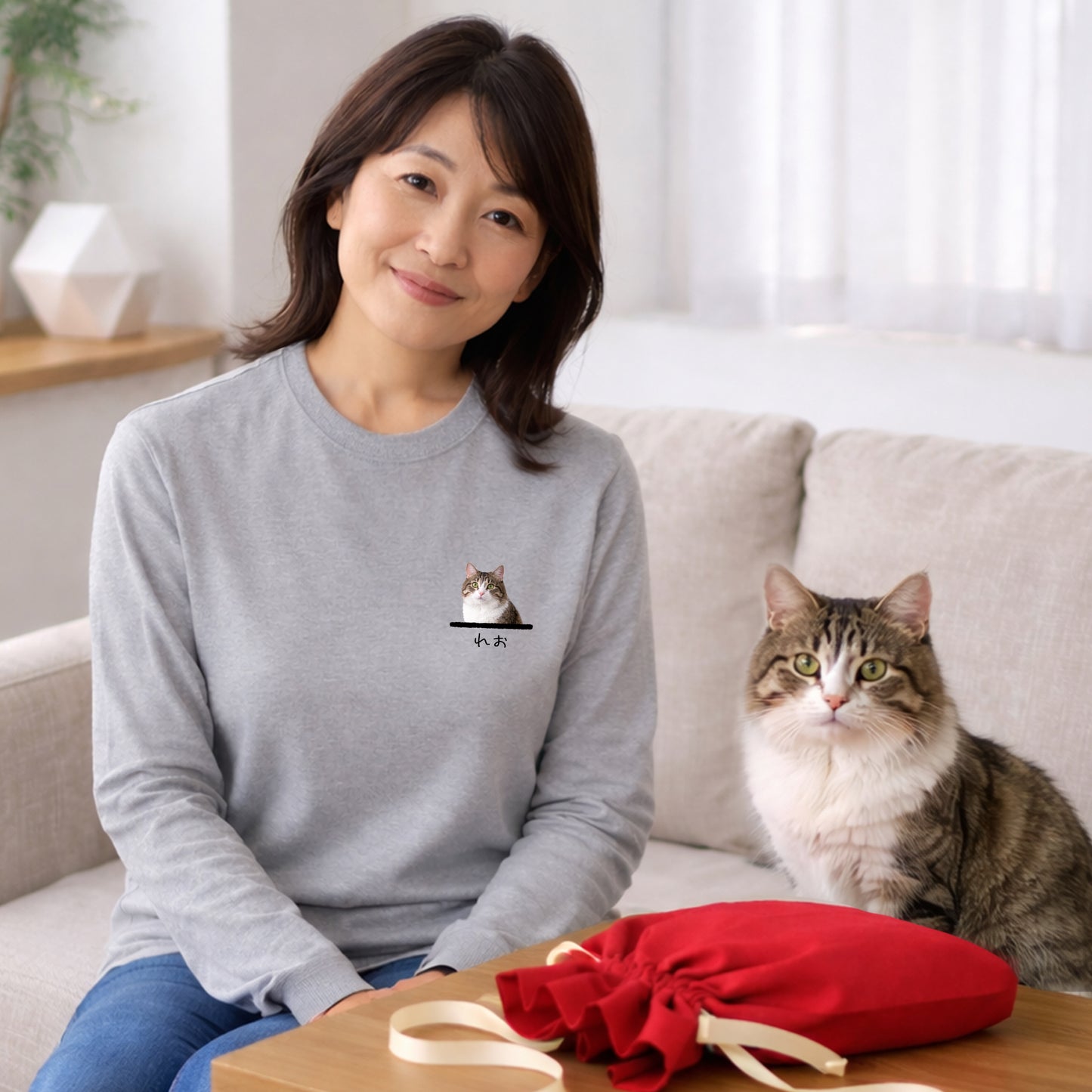 【プレゼントにおすすめ】名入れ・写真入れ｜うちの子Tシャツ／Takashirt