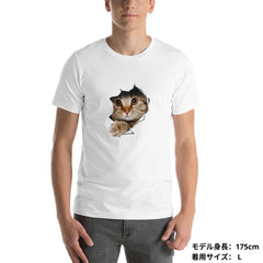 猫tシャツ ねこ 猫イラスト 3D  CAT1 可愛い｜アダルト&キッズサイズ.