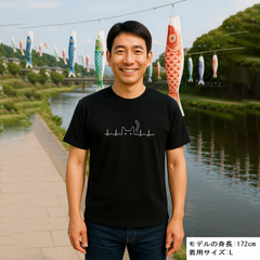 猫tシャツ ドライTシャツ シルキータッチTシャツ ねこ 猫イラスト おもしろ tシャツ ハートビート 心電図