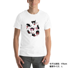 【バレンタイン限定】猫tシャツ ねこ 可愛い猫イラスト｜アダルト&キッズサイズ.
