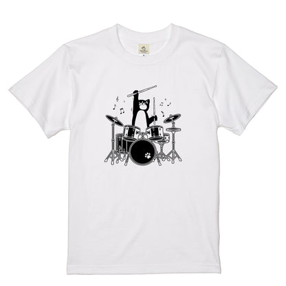 猫ドラム 猫Tシャツ｜音楽好きに人気