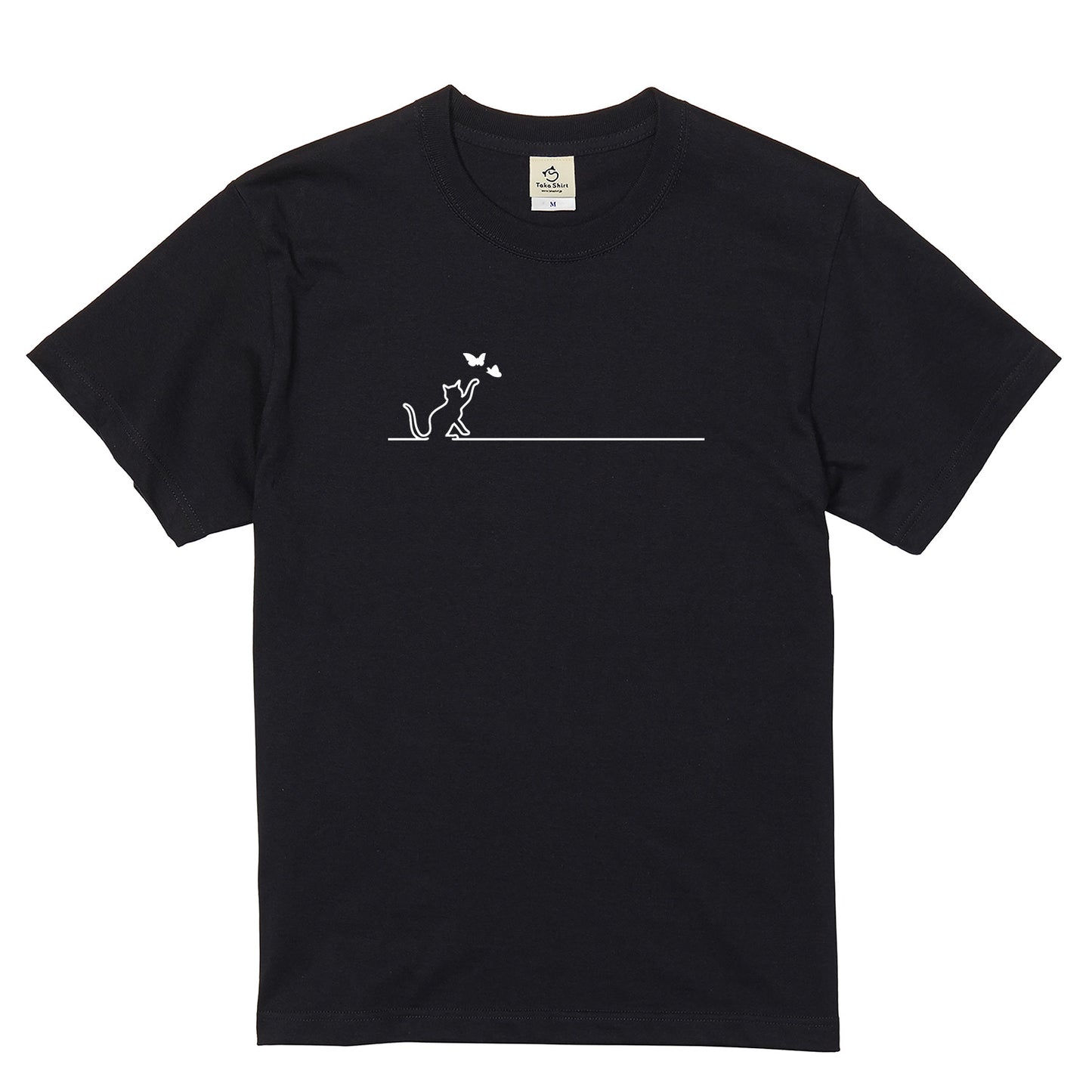 猫 バタフライ Tシャツ ｜ 猫好き・シンプル好きに人気