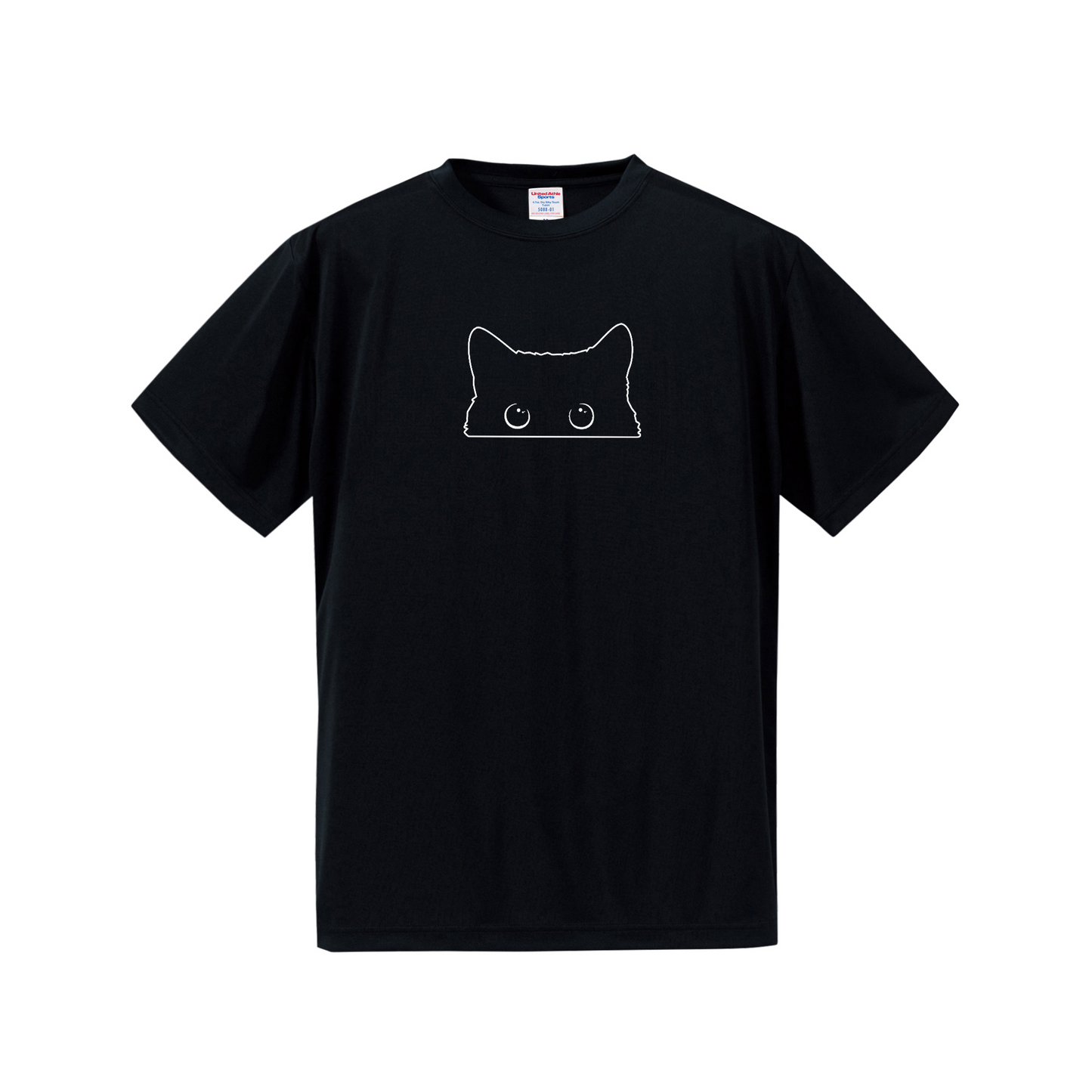 猫tシャツ ドライTシャツ シルキータッチTシャツ ねこ 猫イラスト おもしろ tシャツ  可愛い黒い猫