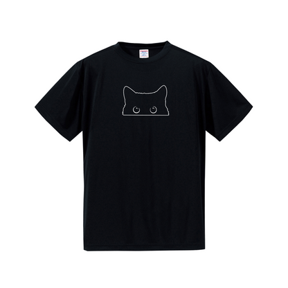 猫tシャツ ドライTシャツ シルキータッチTシャツ ねこ 猫イラスト おもしろ tシャツ  可愛い黒い猫