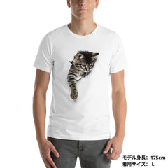 猫tシャツ ねこ 猫イラスト 3D  CAT 2 おもしろ 可愛い｜アダルト&キッズサイズ.