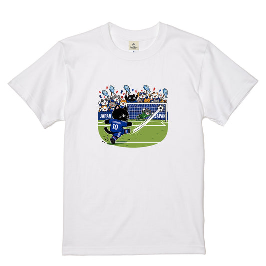 くろまるTシャツ｜決めろ！JAPAN 10番のゴールシーン｜ワールドカップデザイン
