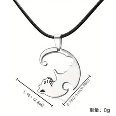 可愛い猫ネックレス ペアネックレス 男女兼用 恋人 人気 プレゼント セット販売 (割引クーポン対象外).