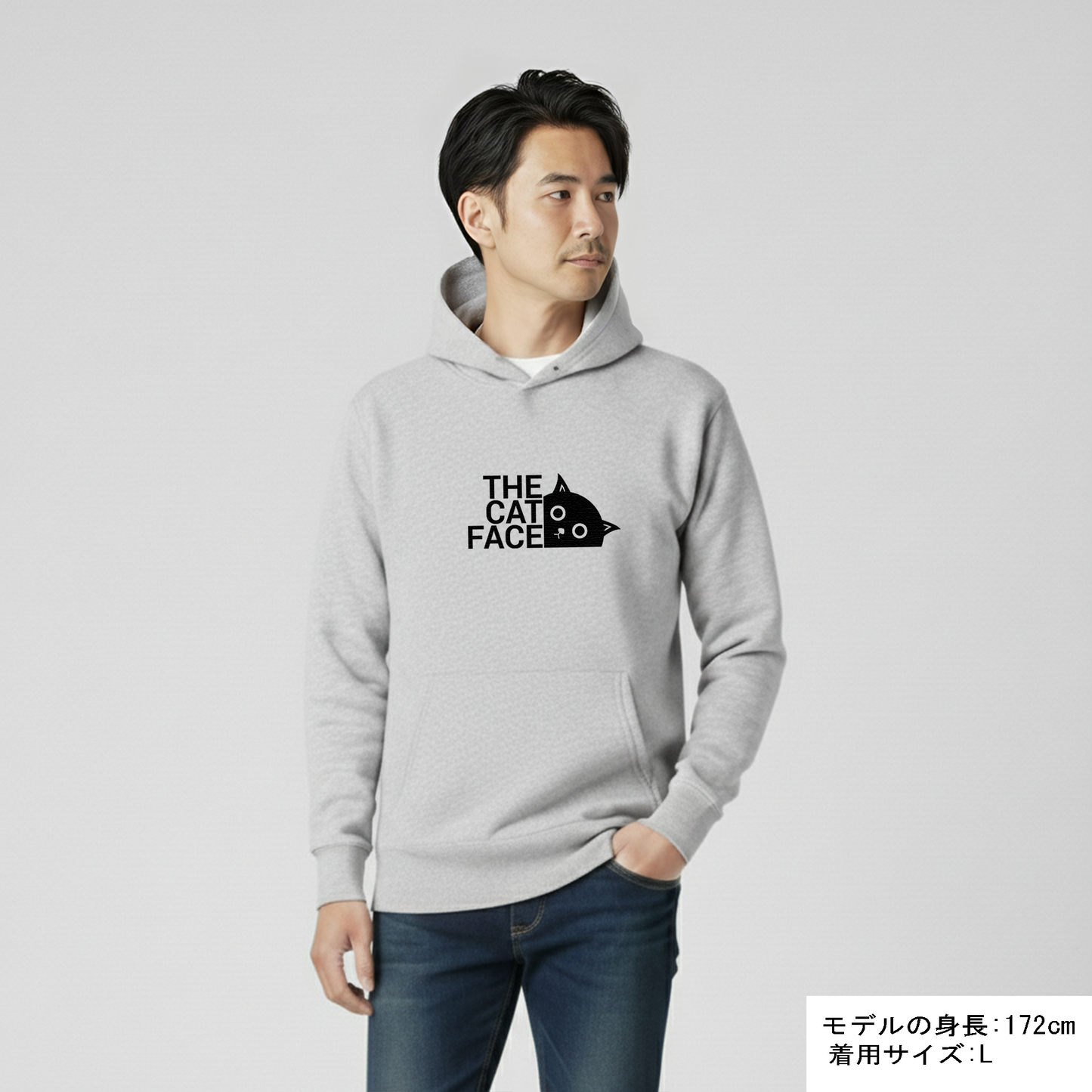 猫 パーカー ねこ かわいい 猫イラスト THE CAT FACE1