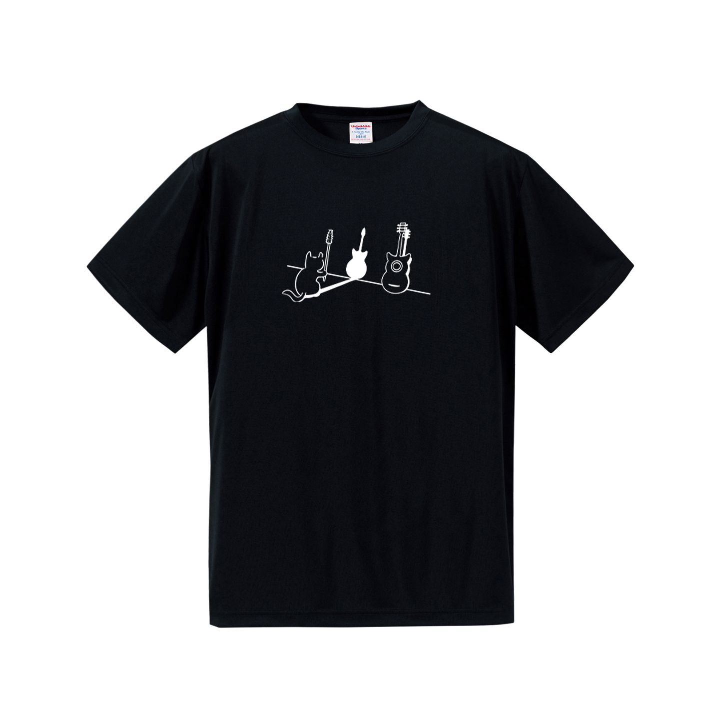 猫tシャツ ドライTシャツ シルキータッチTシャツ ねこ 猫イラスト おもしろ tシャツ 猫ギター