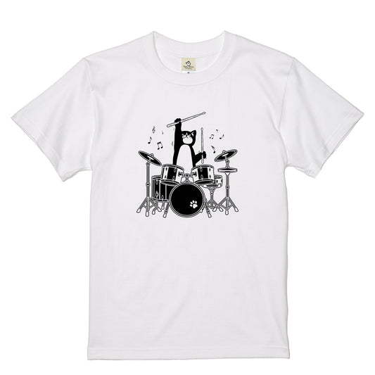 猫ドラム 猫Tシャツ｜音楽好きに人気