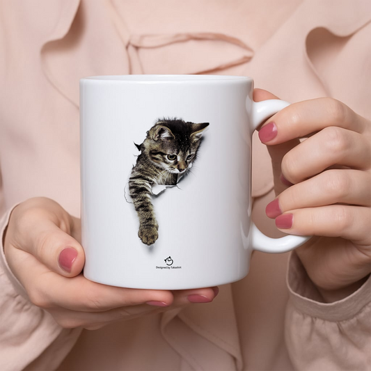 マグカップ 猫イラスト 3D  CAT1 可愛い｜猫好きにおすすめの面白い猫グッズ プレゼントにも最適