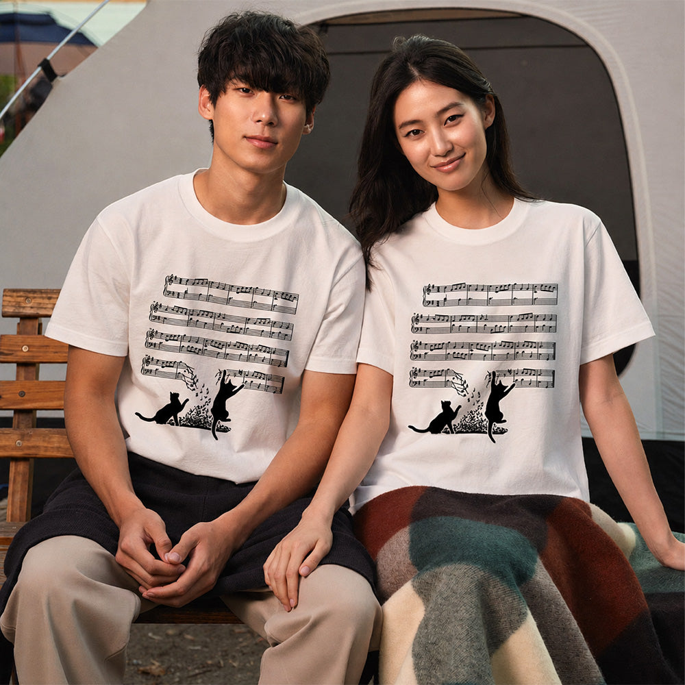 猫音符 Tシャツ | 音楽好きに人気