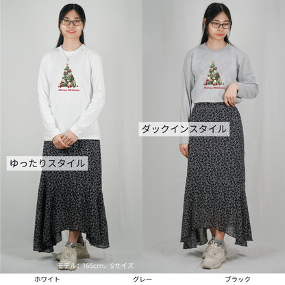 【クリスマス限定商品】猫 ロン t 猫 長袖 t シャツ ねこ 猫イラスト 猫クリスマス