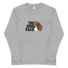犬 ロン t 長袖tシャツ いぬ 犬イラスト THE DOG FACE.