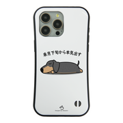 ケース いぬ犬イラスト ダックス フンド犬 来月下旬から本気出す スマホ ケース iPhone8, SE2, SE3 ~ ケースiPhone17シリーズ