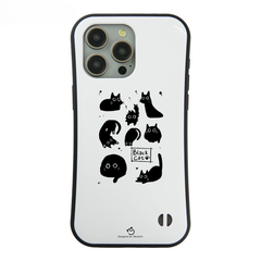 ケース ねこ 猫イラスト Black Cat 黒猫  スマホ ケース iPhone8, SE2, SE3 ~ ケース iPhone17シリーズ