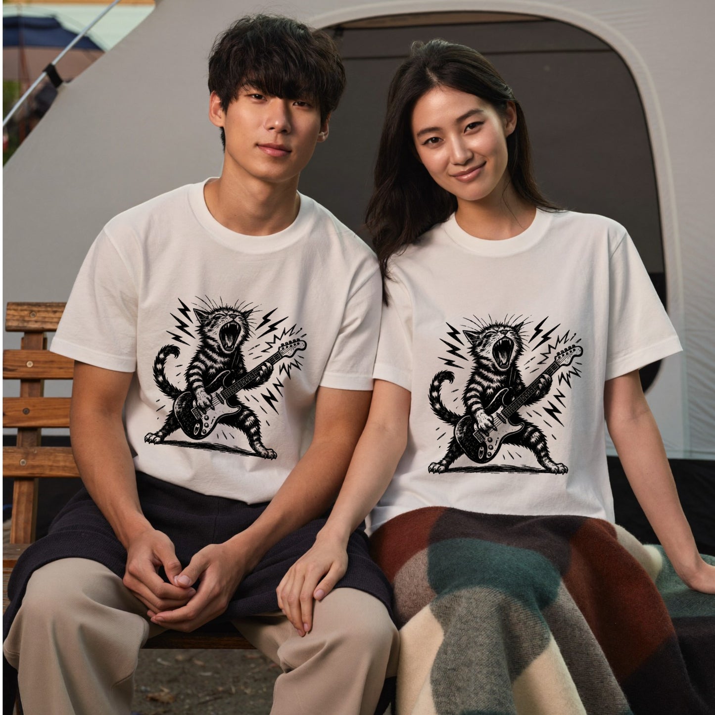 ロック猫ギター Tシャツ | 音楽好きに人気