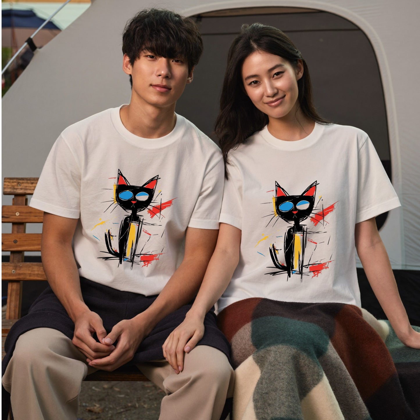 ポップアート黒猫 Tシャツ ｜ 猫好き・おしゃれ好きに人気