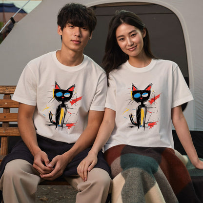 ポップアート黒猫 Tシャツ ｜ 猫好き・おしゃれ好きに人気