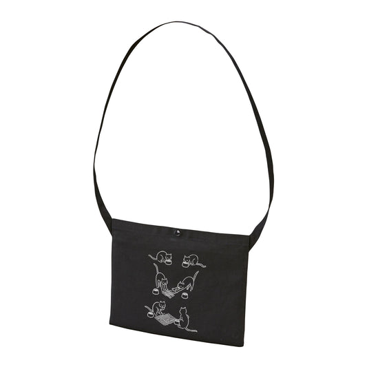 猫イラスト レギュラー キャンバス サコッシュ 猫囲碁